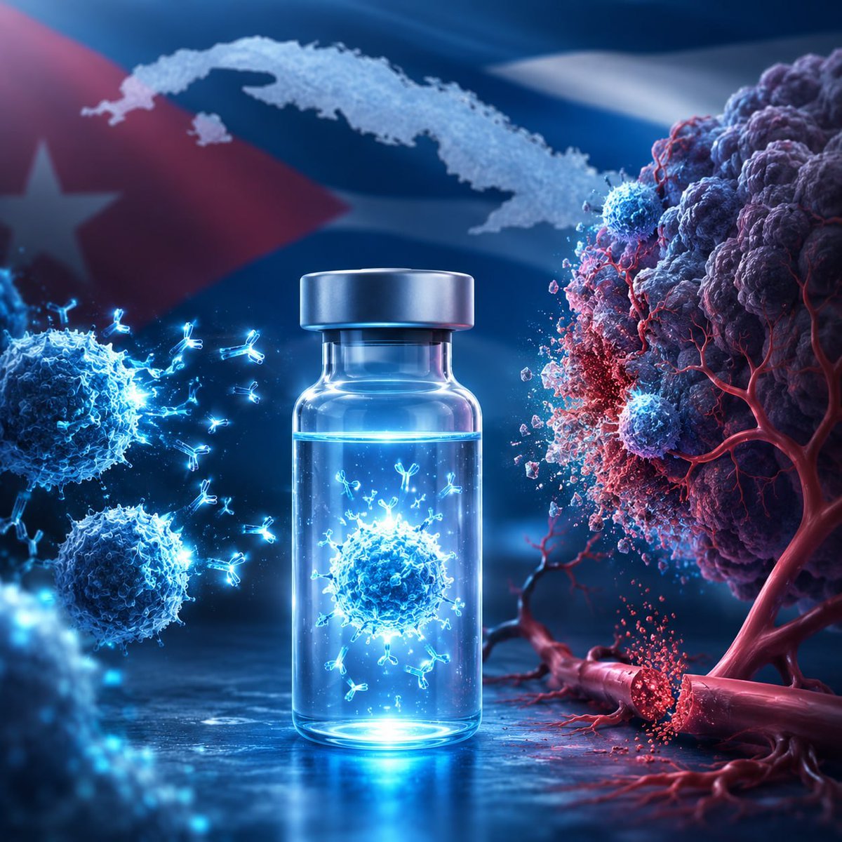 cuellar089's tweet photo. #Cuba presenta #HEBERSaVax 💉🇨🇺 nueva vacuna terapéutica vs cáncer que corta el suministro de oxígeno/nutrientes al tumor, mejora calidad de vida en estadios avanzados y se combina con otras terapias sin más toxicidad.
#CienciaCubana  #VacunaContraElCáncer https://t.co/OhJBXNAZpU