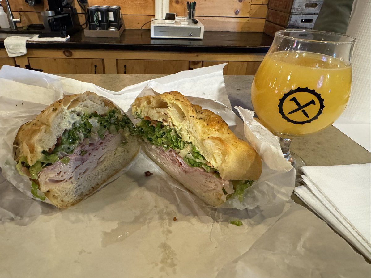 zonehenge's tweet photo. Yardwork and other chores. New food truck at tin with homemade ciabatta had to try and did not disappoint! Beer great as always https://t.co/6g320bnzvx