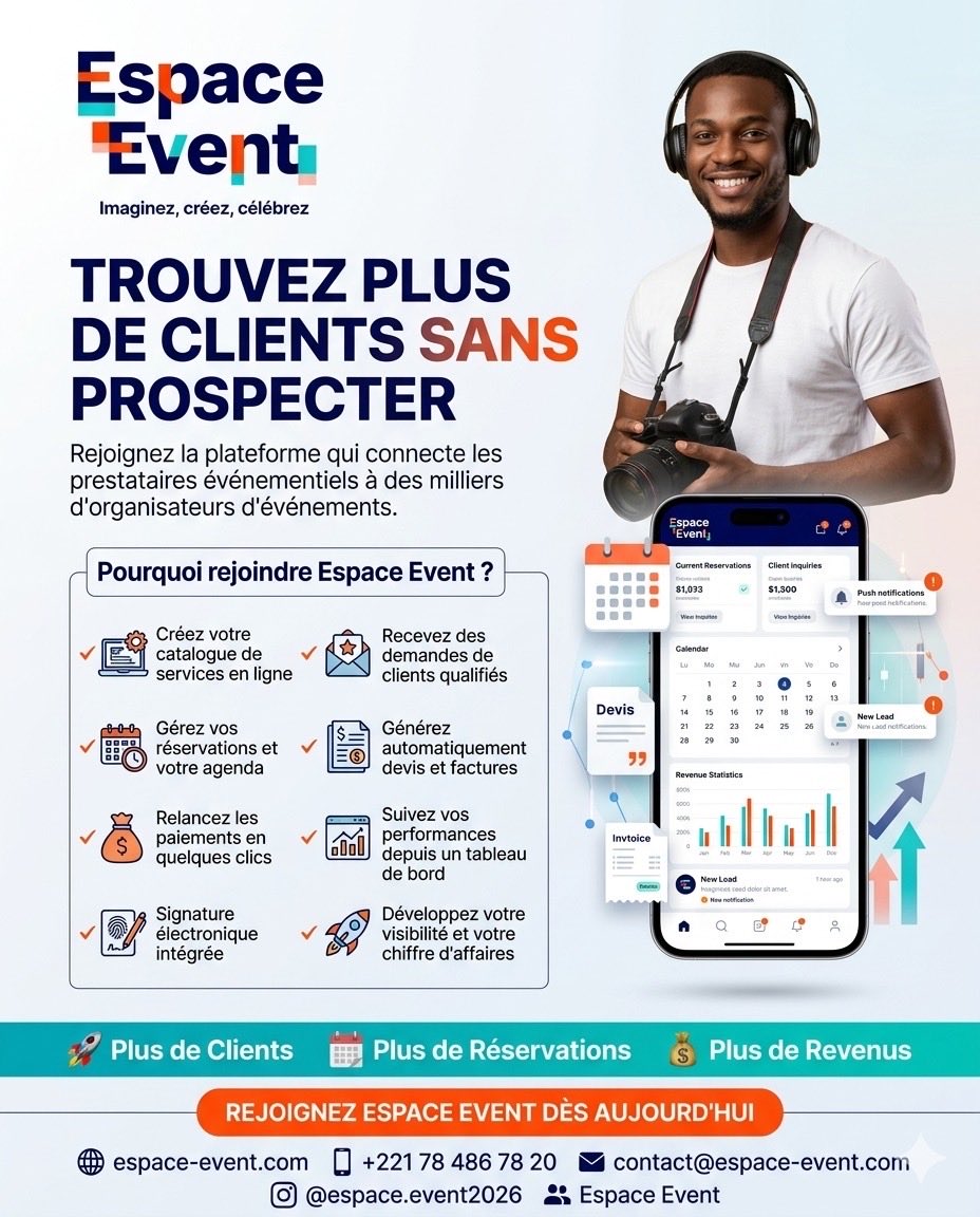 espaceevent's tweet photo. La plate-forme qu’il vous faut pour trouver des clients sans prospecter. Inscrivez vous et publiez votre catalogue, nous nous occupons du reste ✨
https://t.co/A3VY1D2R8X https://t.co/aMVnXGCkJ4