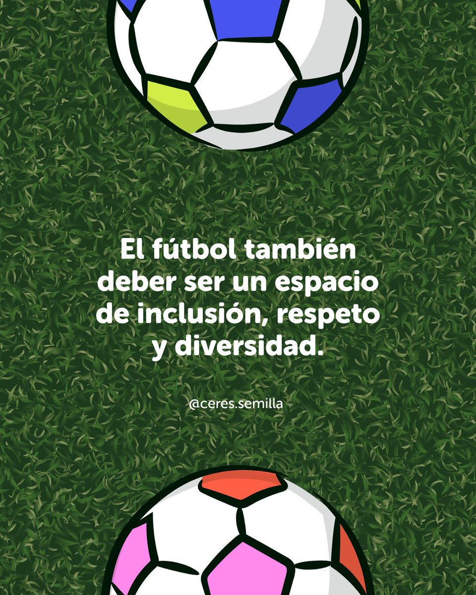 Ceres_Semilla's tweet photo. Pero la inclusión no debería quedarse en la banca, y los derechos no tendrían que pelearse en tiempo extra, el gol se celebra entre todxs. 🌱 https://t.co/U7gDPEAEHh