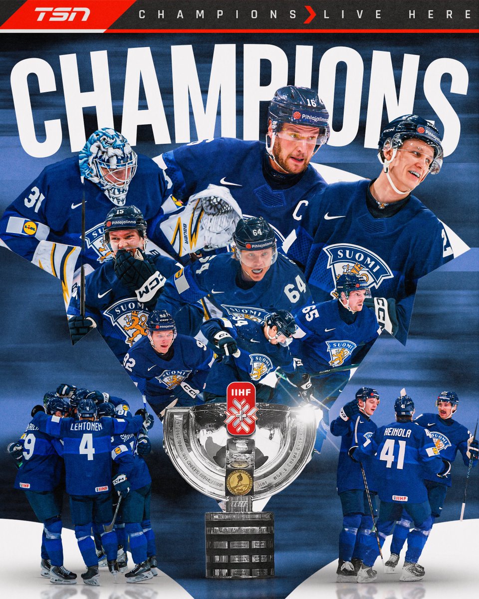 TSN_Sports's tweet photo. FINLAND ARE #MENSWORLDS CHAMPIONS! 🇫🇮🥇 https://t.co/gAlUZkuntj