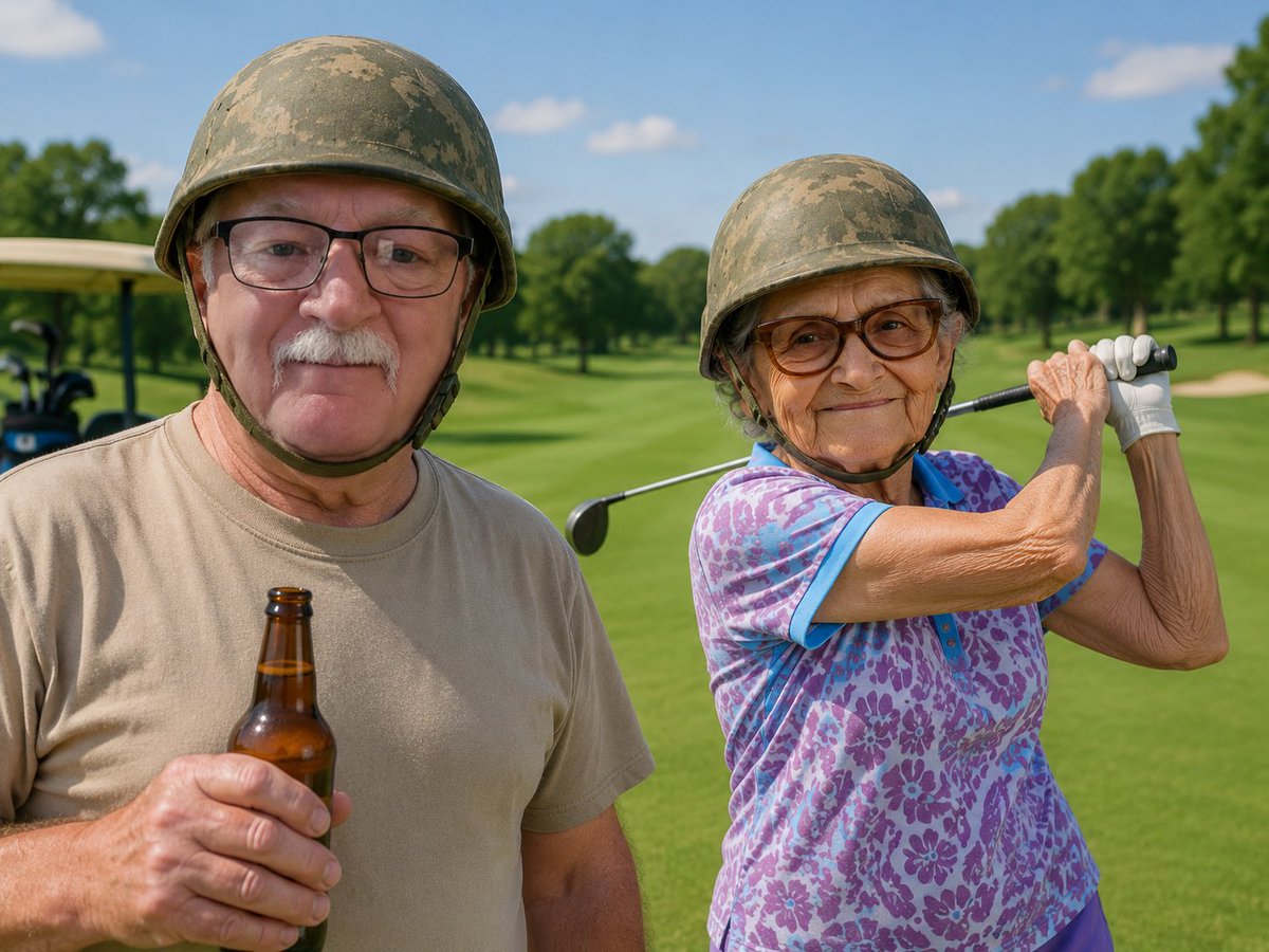 DrewPKnutts's tweet photo. Bogey golf by Mr. Knutts. Mrs. Knutts is figuring out the swing. Summer is looking bright for us #pwoodmerchant https://t.co/ywpvKkPXPY