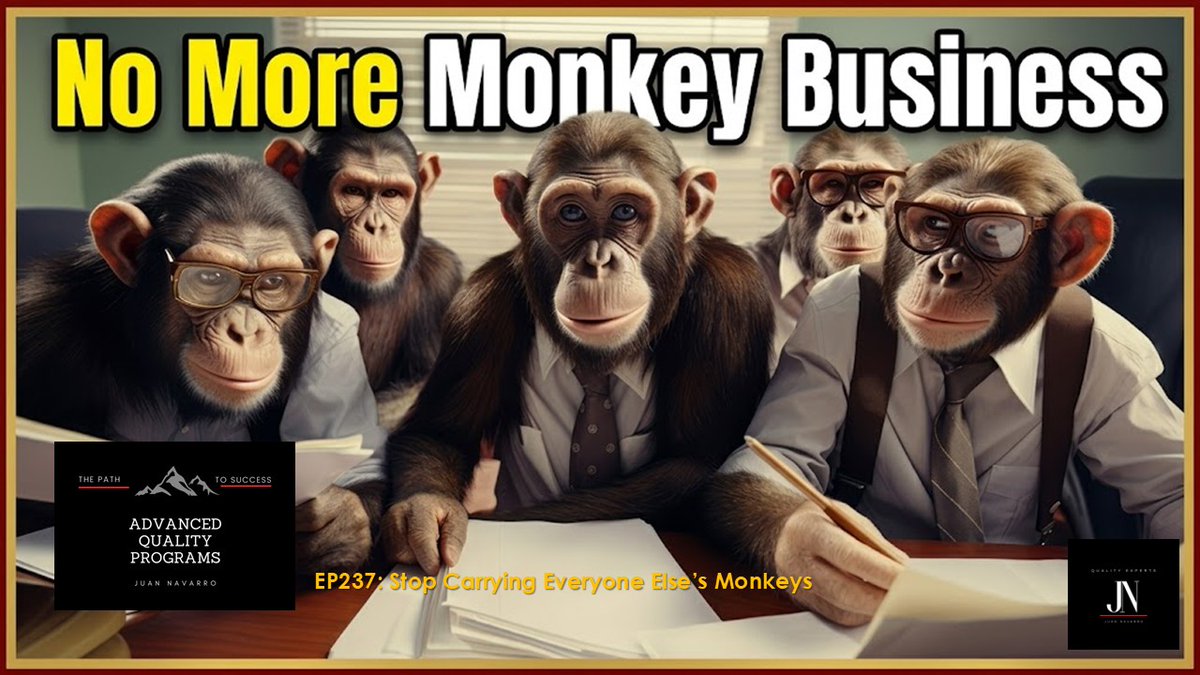 JuanNavarroAdv1's tweet photo. EP237: Stop Carrying Everyone Else’s Monkeys

#AdvancedQualityPrograms, #JuanNavarro #MonkeyManagement, #TimeManagement
https://t.co/t7Uh7eI1dh https://t.co/nRIC3NUF3F