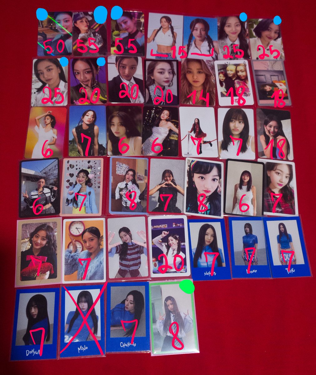 mby_luvUu's tweet photo. Vendo/ Troco • Valores na imagem + frete

> 🟢= Só sai com +1
> 🔵 Só sai com +2
> Troco por cards da minha wishlist da sana e momo
> Faço desconto levando mais de 2 https://t.co/et9GdLhPvZ