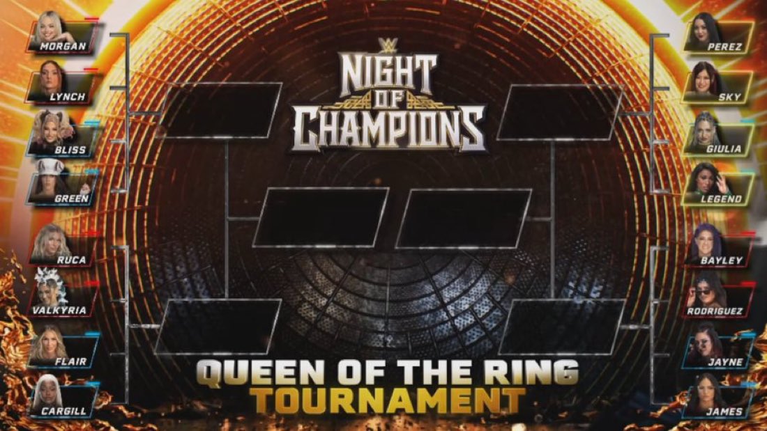 WrestlePurists's tweet photo. 🚨 JUST ANNOUNCED 

THE 2026 QUEEN OF THE RING BRACKET 👑

#WWEClash https://t.co/PnvHdXh9Lz