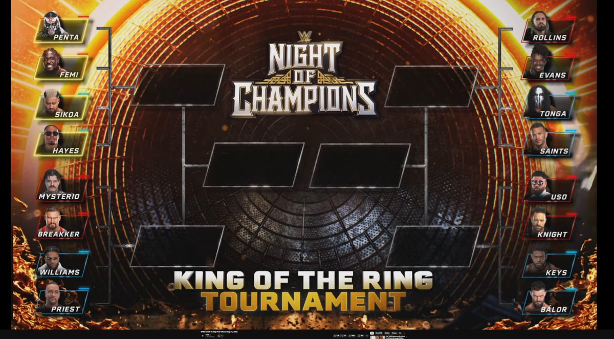 SKWrestling_'s tweet photo. 🚨 The King of the Ring tournament brackets are out! https://t.co/oyVXosAD0F