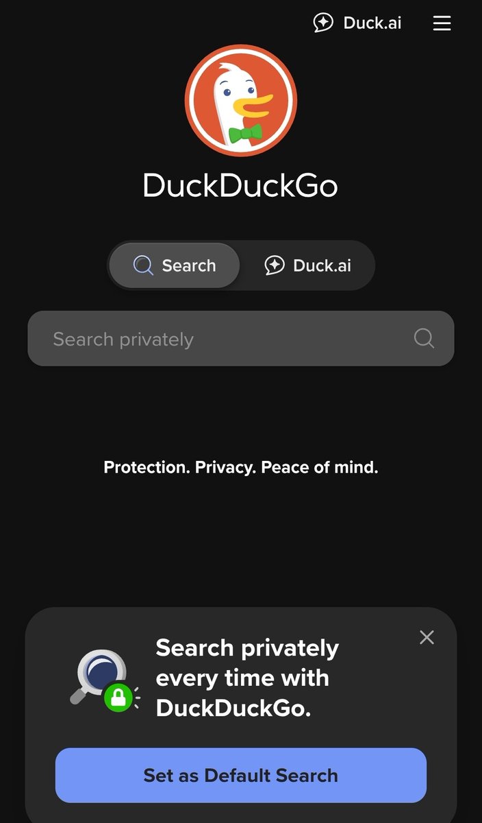 Duck Com @DuckDuckGo This is your FRONT PAGE