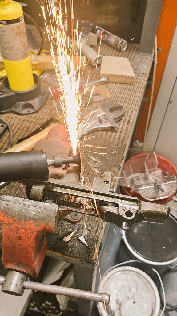 FuddBusters's tweet photo. Very proud to have heen selected by the city of Jackson Beach for their program of disabling military weapons of war and converting them to useful objects like musical instruments and garden tools! #safercities #oneless https://t.co/h5O7TSXIO8