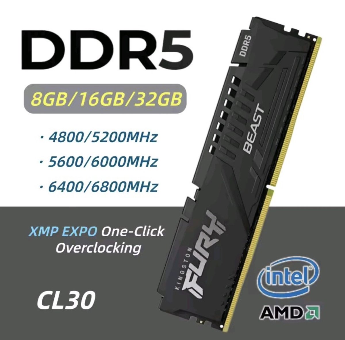 عرض تاريخي على رامات من KingSton 🔥 مواصفاتها ⬅️16GB DDR5 6000MT/s CL30 ...