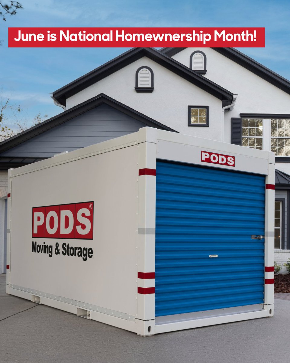 PODS's tweet photo. June is National Homeownership Month, and there’s nothing we love more than helping new homeowners settle into their next chapter. 

PODS is here to help with your move so you can focus on making that new house a home.

Learn all about our moving services: https://t.co/OmYN9qODfC https://t.co/7WqVvKLbL4
