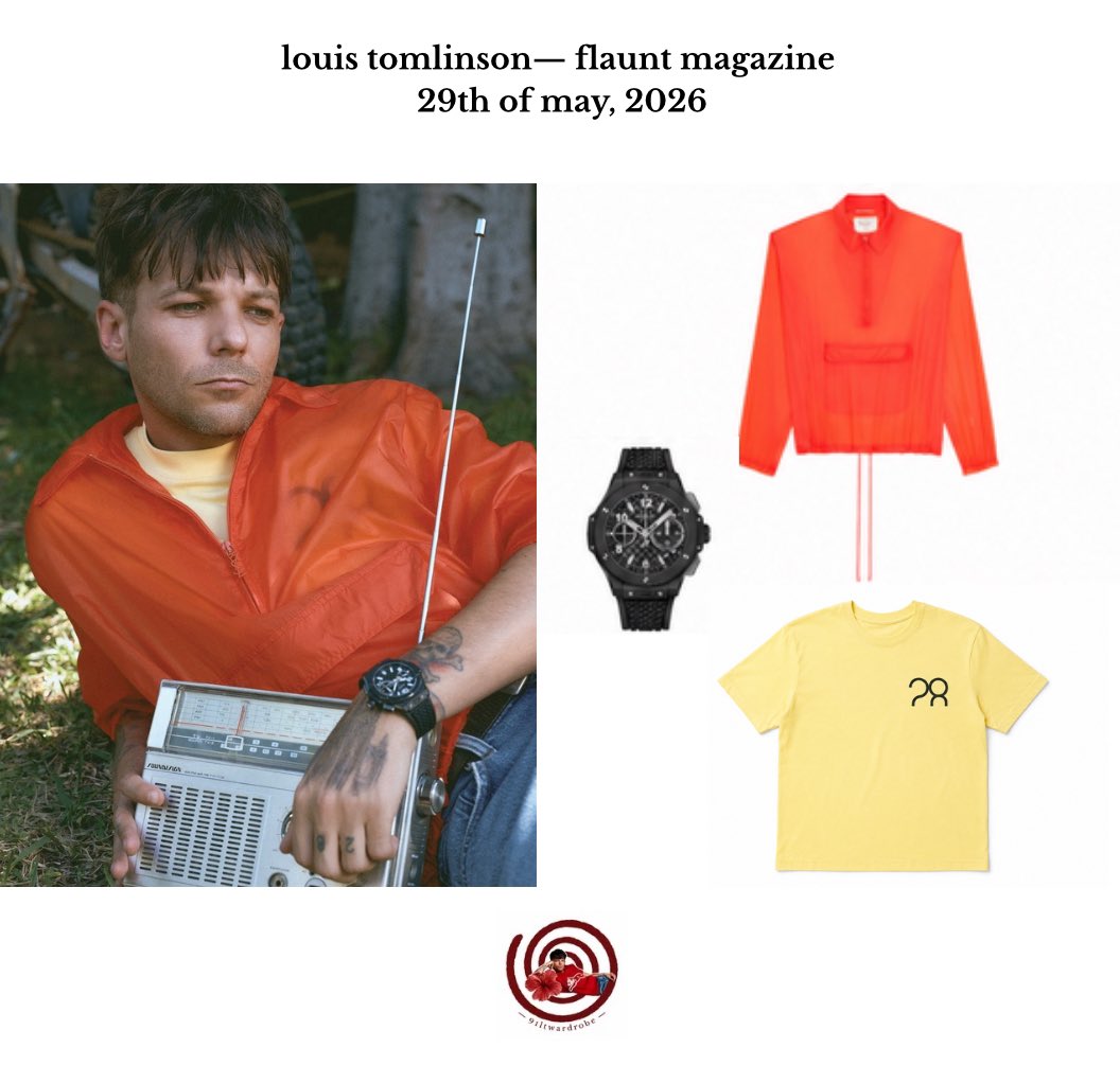 91ltwardrobe's tweet photo. louis tomlinson — flaunt magazine ꩜

⋆ YSL WINDBREAKER IN NYLON
ROUGE ORANGE - $3,199.02 https://t.co/4jISmkDcLY

⋆ HUBLOT BIG BANG
ORIGINAL BLACK MAGIC - €22,300.00
https://t.co/Sth9nEFRHg

⋆ 28 CLOTHING - Unreleased Signature Tee https://t.co/QbGlauwJ4i