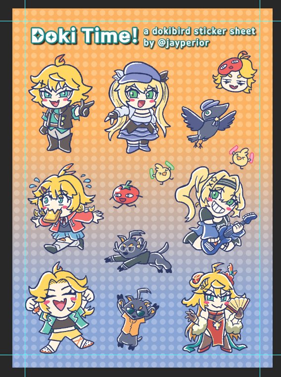 jayperior's tweet photo. A new sticker sheet I plan to have at AX this year, ft. my favorite vtuber Dokibird!
#DokiGallery https://t.co/E2tVVXOwmo