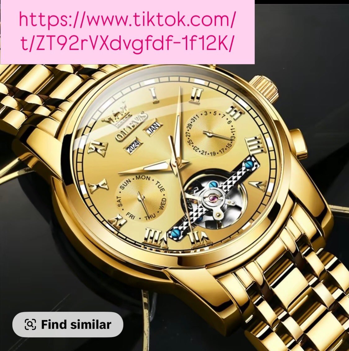 GoodiesbyLexi's tweet photo. Give Dad the gift of timeless luxury this Father’s Day. ✨
This stunning gold automatic timepiece features an open-heart tourbillon design, dual calendar displays, and a premium steel bracelet built to last. 

Direct Link To Watch:

https://t.co/bA4ykqFlla

#fathersdaysale https://t.co/XDMRTw4HUq