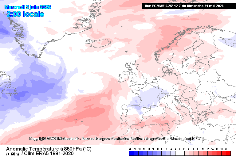 gdvictorm's tweet photo. La primavera meteorológica se despide a lo bestia, con 4 estaciones superando 40ºC.

Este lunes empieza el verano climatológico y por suerte dará un respiro; tras 2 semanas propias de finales de julio tendremos una normalización térmica. Mapa de anomalías previstas el miércoles⬇️ https://t.co/2Vnt3p3wyG