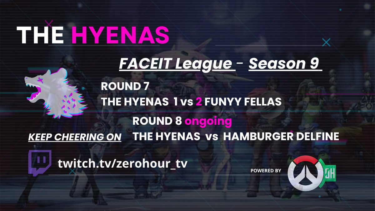 TheHyenasOW's tweet photo. We close Match 7 with a 2–1 loss in a tight series.   

Not the result we wanted, but the pack stayed in it until the last fight.  

Regroup, reset, move forward.   

Cheer loud, gnaw harder.  

#TheHyenas #Overwatch #FACEITLeague #EMEA #FastTrackQualifiers https://t.co/coeSKh4Kny