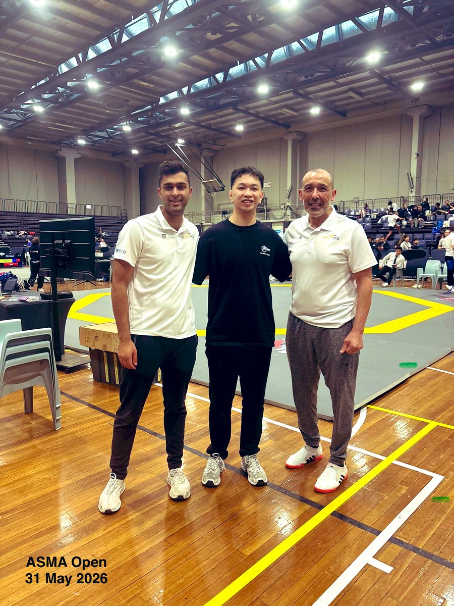 sksu99's tweet photo. That wraps up a phenomenal weekend! Huge congrats 2 medical team 4 delivering exceptional coverage @ASMA Open on Sunday. 

Special thank u 2 Dr Tamer, Aarya &amp; our newest staff Albert for working together flawlessly to look after everyone &amp; ensure the safety of all athletes! 🙏👍 https://t.co/J0eWyNfh2I