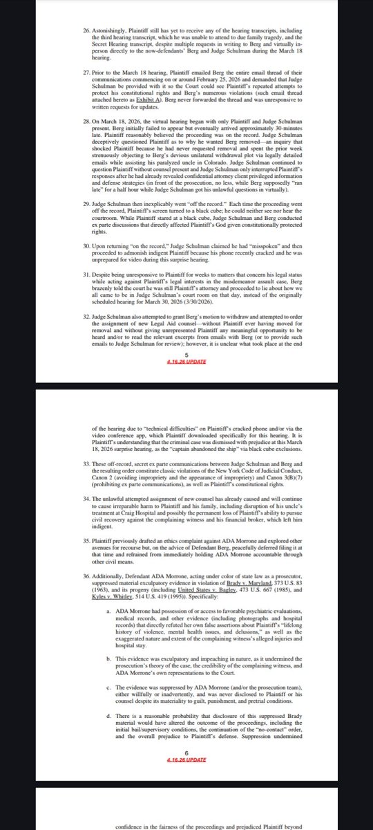 StockWatcher9's tweet photo. READ IT &amp; WEEP

$180,000,000 LAWSUIT I SIGNED, SEALED &amp; DELIVERED ATTACHED

NOW, CORRUPT NASSAU COUNTY CLERK REFUSES TO GIVE AN INDEX # FOR THE CASE

MARXIST "JUDGE" SCHULMAN REMAINS ON THE BENCH, PROTECTED BY THUGS, FREE TO ABUSE HIS POWER

NO CIVIL REMEDIES IN AMERICA?

🇺🇸1776 https://t.co/DWcDl79GqJ
