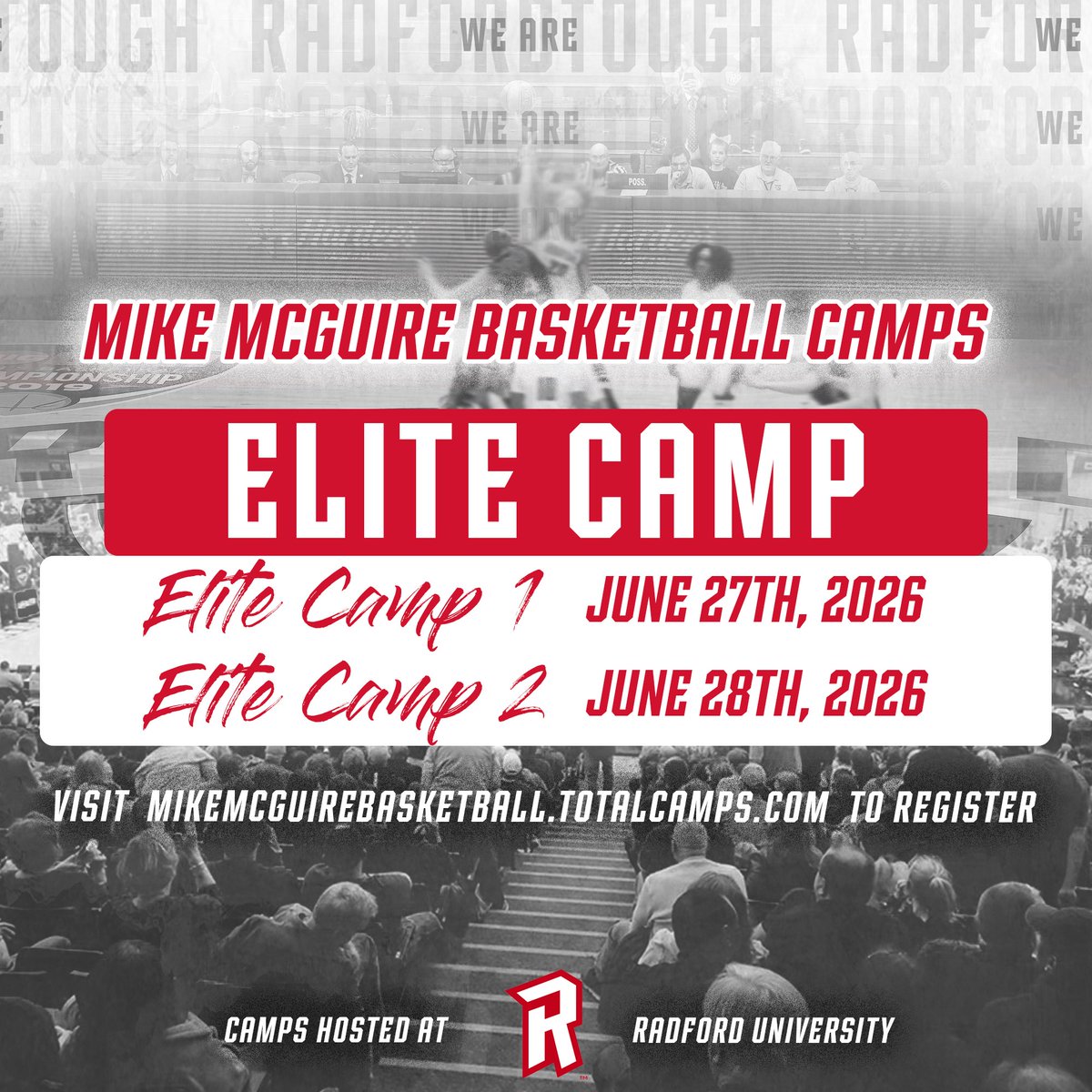coachmcguire's tweet photo. @Radford_WBB ELITE CAMP DATES 👇

SPOTS ARE LIMITED AND ARE FILLING.  

A reputation for being one of the most educational camps in the region.  Not a “roll the ball out” camp. https://t.co/2Tm4wLEdJO
