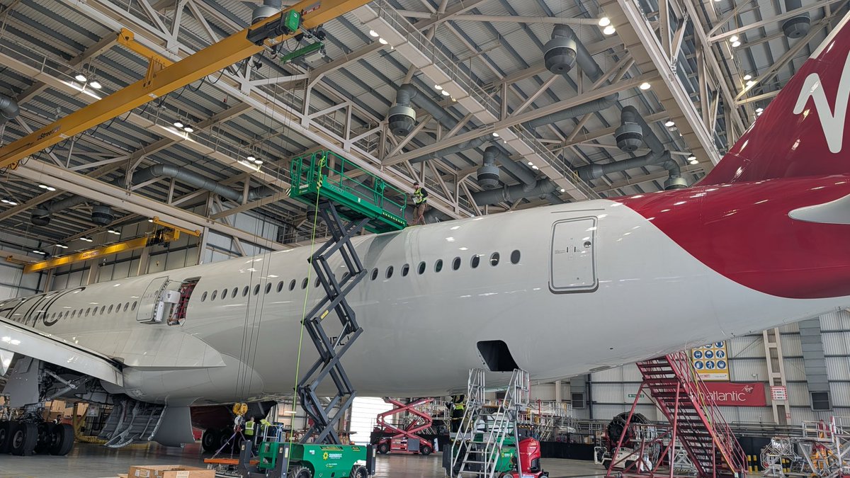 SERobinsonJr's tweet photo. STARLINK: Today, Virgin Atlantic Chief Operating Officer, Suzanne Roddie announced the completion of SpaceX Starlink installations across their A350 fleet. 

The final aircraft was installed five months ahead of schedule, meeting the end-of-May target. Installation time was reduced to eight hours on the last aircraft. 

Customer connectivity has risen to around 75% on upgraded A350s, up from 10% with the previous Wi-Fi system. 

Per Suzanne, "This is a fantastic achievement and one that reflects the hard work, expertise and collaboration of so many people across Virgin Atlantic and our partners. Rolling out a program of this scale while continuing to deliver a safe and reliable operation every day is no small feat."

The next phases include installations on the 787-900 fleet followed by A330-900neos.