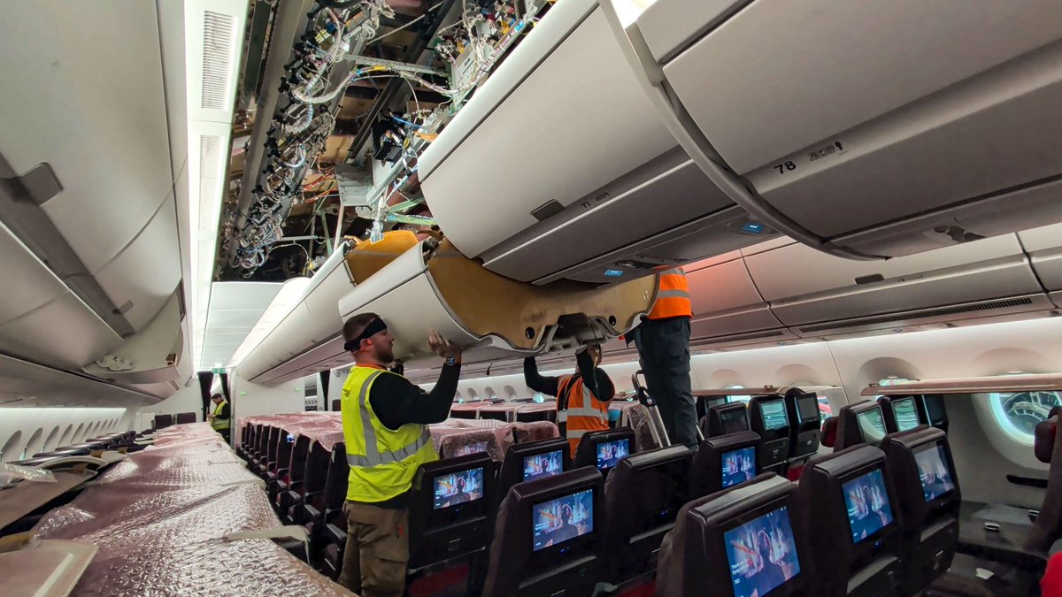 SERobinsonJr's tweet photo. STARLINK: Today, Virgin Atlantic Chief Operating Officer, Suzanne Roddie announced the completion of SpaceX Starlink installations across their A350 fleet. 

The final aircraft was installed five months ahead of schedule, meeting the end-of-May target. Installation time was reduced to eight hours on the last aircraft. 

Customer connectivity has risen to around 75% on upgraded A350s, up from 10% with the previous Wi-Fi system. 

Per Suzanne, "This is a fantastic achievement and one that reflects the hard work, expertise and collaboration of so many people across Virgin Atlantic and our partners. Rolling out a program of this scale while continuing to deliver a safe and reliable operation every day is no small feat."

The next phases include installations on the 787-900 fleet followed by A330-900neos.