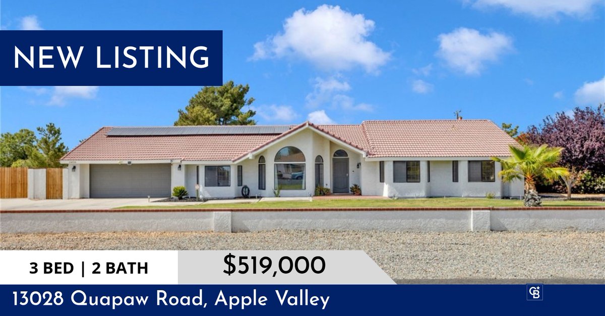 CBHomeSource's tweet photo. 📍 New Listing 📍 Take a look at this fantastic new property that just hit the market located at 13028 Quapaw Road in Apple Valley. Reach out here or at (760) 963-8241 for more information.

#cbhomesource #realestate #cblancaster #... https://t.co/bSGqStLH0M https://t.co/VjBeCjblfZ