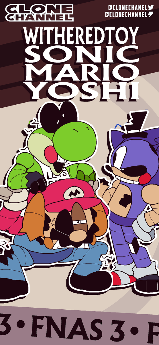 CloneChanel's tweet photo. C'mon, man, you gotta put your back into it!!
(Artwork by @fish_tuna_fish)
(CC Jun. 2026)
#clonechannel #fnas https://t.co/hBQjsusKLI