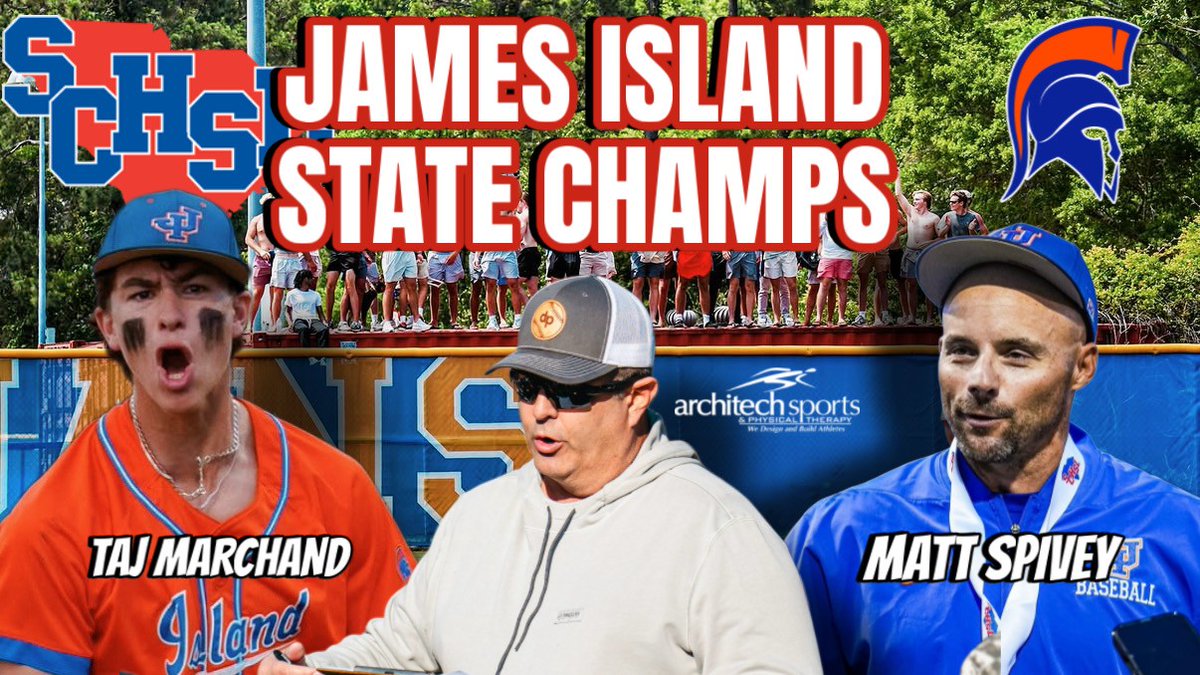 diamondprospect's tweet photo. A day removed from raising the trophy, James Island skipper Matt Spivey & do-it-all superstar Taj Marchand join The Bullpen Show to discuss:

☑️3-Peat
☑️Moments & Momentum
☑️Scouting Circus
☑️Taj vs Taj
☑️Key Trojans
☑️Fly the W
☑️Family Time
☑️On Deck

🔗: https://t.co/ZKRldhETMd