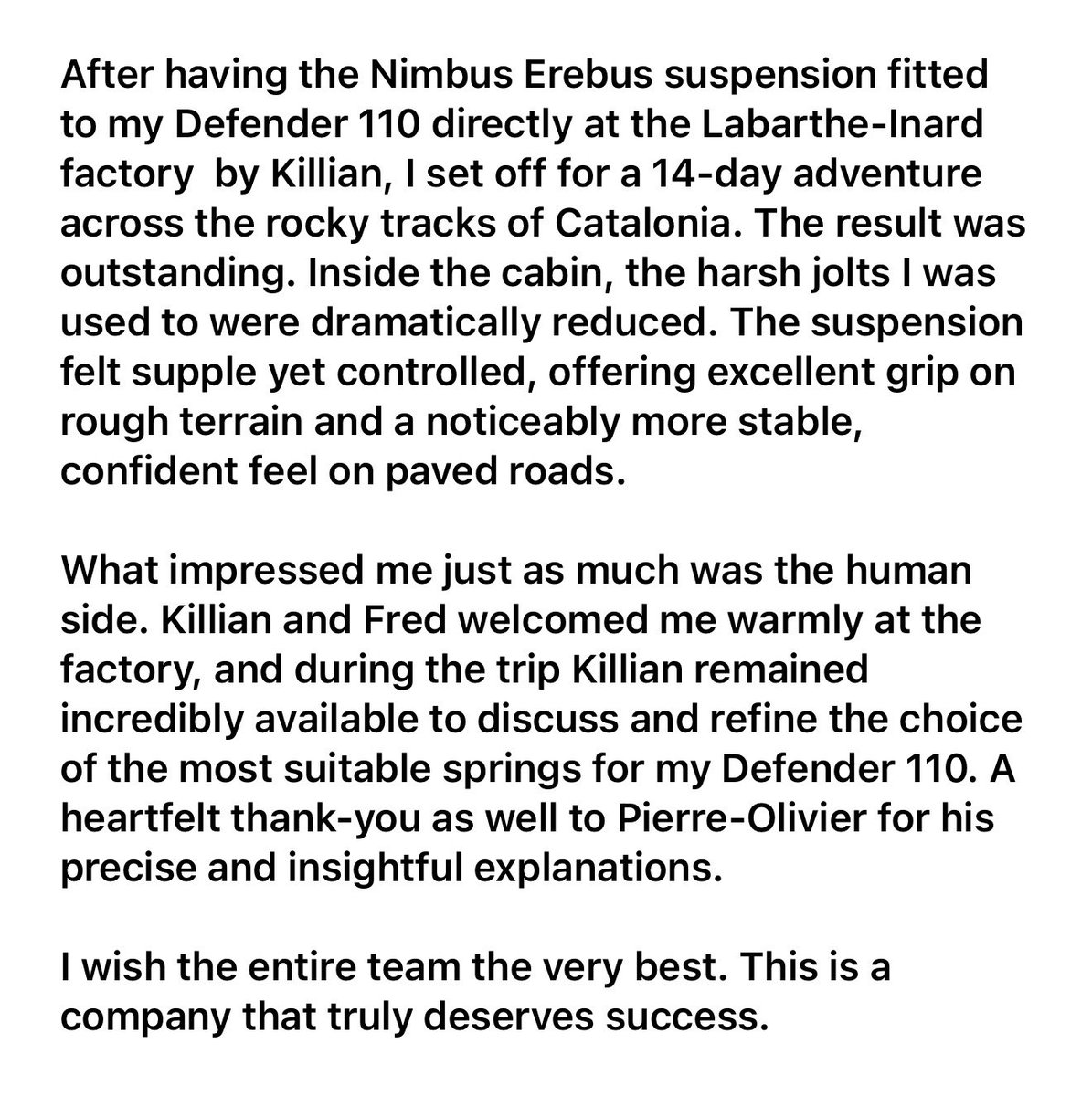 DriveNimbus's tweet photo. Solid way to start this week! Thank you for your kind words, André. 🙏❤️ https://t.co/tWpjDHDtkP