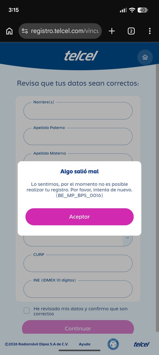 Romerinho_pro's tweet photo. @Telcel @fcjuarezoficial De 7 intentos en diferentes momentos, ni uno fue exitoso, hasta la IA de Claude puede hacer una plataforma menor pinche https://t.co/UnncchnKyh