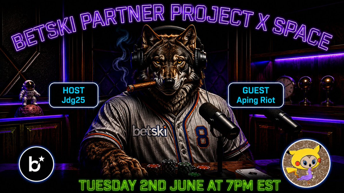 joedagama's tweet photo. 🎙️BETSKI hosting APING RIOT🎙️

Global iGaming 🎰  OR   Rioting on #Cardano 🔥

Join @Betski & @ApingRiotCNFT - TWO OG projects in the #CNFT space - discover more 🧓

🗓️ Tuesday 2nd June at 7pm EST

⏰ https://t.co/gRJyveCuhT

👇