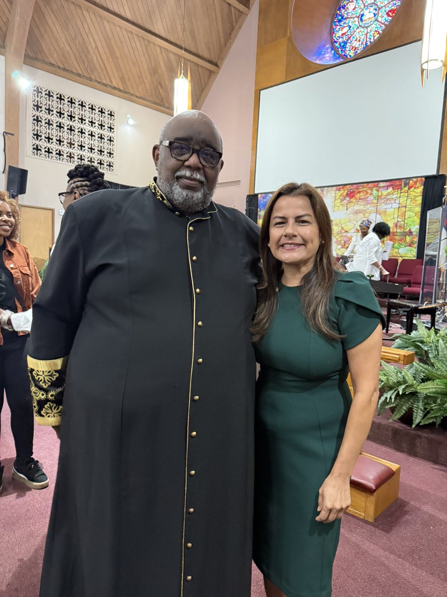 RepBarragan's tweet photo. An honor to worship at the New Philadelphia AME Church this morning. Thank you Pastor Darryl Walker and the congregation for your warm welcome and commitment to our community.

People shed blood and died for the right to vote. The assault on the Voting Rights Act is a danger to us all. We will continue the fight for fair representation and access to vote across the country.

Thank you to New Philadelphia AME for being a pillar of faith, justice, and civic engagement in North #LongBeach.