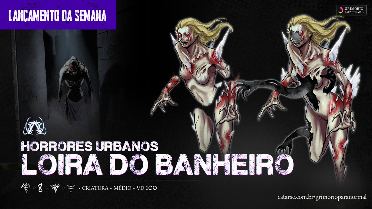 GrimorioPrnml's tweet photo. Olá, Cultistas!

A Loira do Banheiro já está disponível para todos os apoiadores do nosso Catarse, com ficha completa e 8 variações de token para usar na sua mesa

E tem mais: o Catarse agora aceita PIX nas assinaturas do Grimório Paranormal.

Links🧵

#OrdemParanormal #Hexatombe https://t.co/Mnf2wOIqng