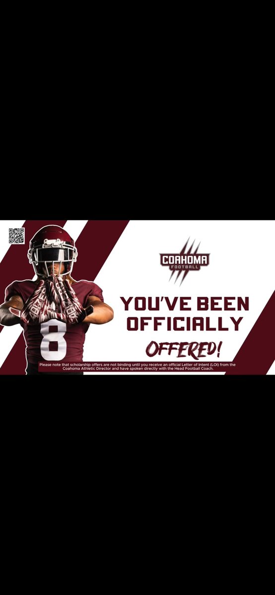 Jwt2009's tweet photo. After a great talk with coach Swinney I am blessed to receive my 4th official offer from Coahoma Community College!
@CoachKSwinney 
@cbrownk73 
@warren_rowan 
@CoachJBrooks09 https://t.co/VYb4ZRl3Rb