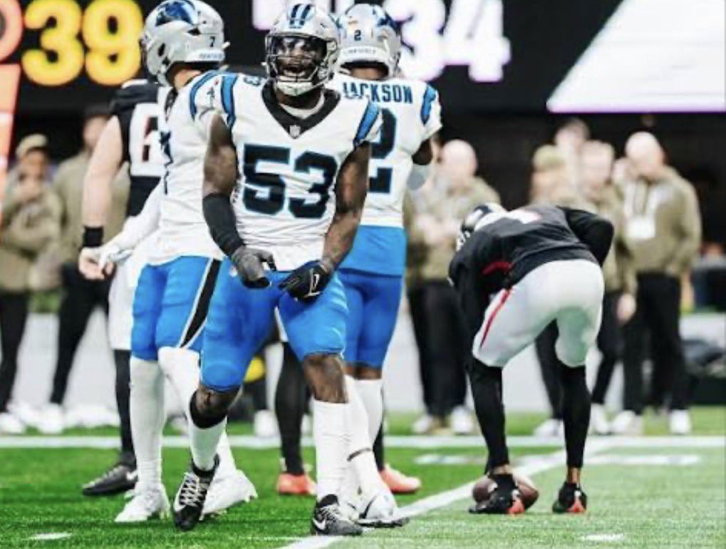 EndzonePanthers's tweet photo. 𝑃𝑜𝑠𝑡 𝐷𝑟𝑎𝑓𝑡 𝑃𝑜𝑠𝑖𝑡𝑖𝑜𝑛 𝐺𝑟𝑎𝑑𝑒𝑠 - ILB 

Grade C+ 

Notable players in: 
• Devin Lloyd - FA (Jaguars) 
• Jackson Kuwatch - Draft (Miami OH) 

Notable Players out: 
• Christian Rozeboom - FA (Buccaneers) 
• Josey Jewell - Retired 

The Grade of C+ I believe is a fairly generous grade given the fact that this is without doubt the worst area of the field for the Carolina Panthers. Last season was a historically bad season for the Panthers LB room. Trevin Wallace was graded by PFF to be 66th in TKL, 77th in assists, 77th in Stops, and 72nd in pressure rate, all out of 88 qualifying LBs. And the other starter, Christian Rozeboom was no better coming  75/88 LBs. Rozeboom was never intended to be starter as it was always intended that Josey Jewell would be the main guy. However, with Jewell retiring due to concussion issue it left us with a huge gap in quality, one that became very apparent throughout the season. 

For a playoff team, that is looking to improve further, it was obvious going into the offseason that if this position isn’t addressed then we will not progress as an organisation. It was essential we sorted this area out so what better way to do this then by going out and getting the best player available, Devin Lloyd on a 3yr $45 million deal from Jacksonville. Lloyd is the reason I have managed to get this group graded as C+ because the introduction is MASSIVE. Without question the best player we could’ve picked up I am so excited about this new addition to the team and it showed real intent from the front office displaying our desire to compete. Lloyd put himself on the map last season with multiple career games and he was a very highly demanded player. Getting this one over the line was a big win. 

Although I loved this addition, I can’t help but feel we are still undercooked in the area. Aside from Lloyd there is no real quality. Wallace still remains, Cherelus has been brought back and although we picked up Jackson Kuwatch in the 7th round of the draft, it is hard to imagine he is a player to rely on in the immediate future. I still have big fears over this position being a major weakness for us due to the lack of depth, but Lloyd is someone to for sure be excited about and maybe he can raise the standard of the rest of the room. This position certainly feels like a ‘watch this space’ vibe.