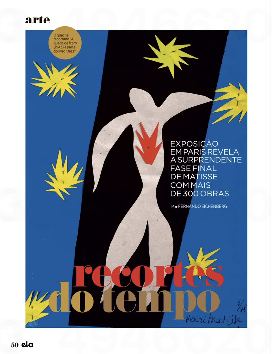 f_eichenberg's tweet photo. Meu texto sobre a grande exposição de Matisse — sua "segunda vida" de fértil criação, após ter ouvido dos médicos que lhe restavam poucos meses para viver — , no Grand Palais, em Paris.
Na Revista ELA, de O GLOBO. https://t.co/Tis10GP9VR