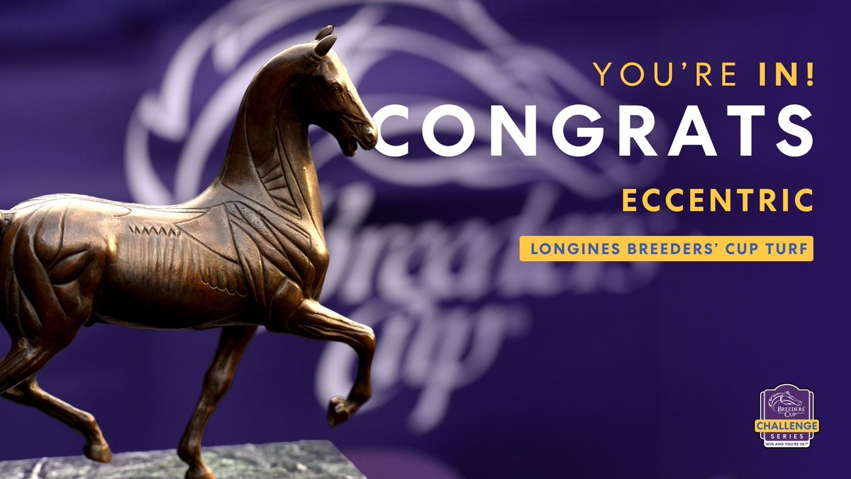 BreedersCup's tweet photo. Eccentric wins the #WinAndYoureIn Gran Premio Club Hípico Falabella in Santiago and earns a spot in the Longines Breeders' Cup Turf! https://t.co/sMkSqF5FJ7