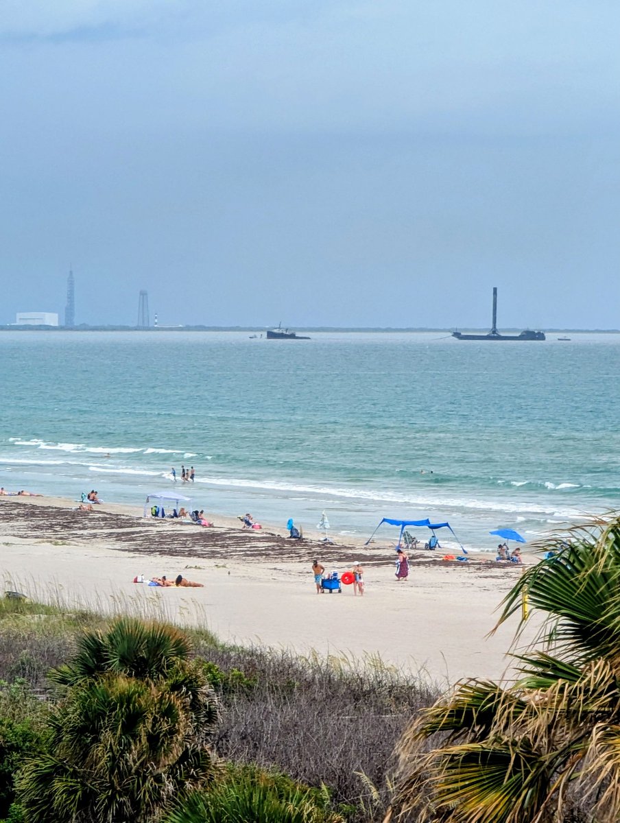 bonzack's tweet photo. SpaceX 1st stage Booster coming into Port Canaveral https://t.co/qfe8WMQLDC