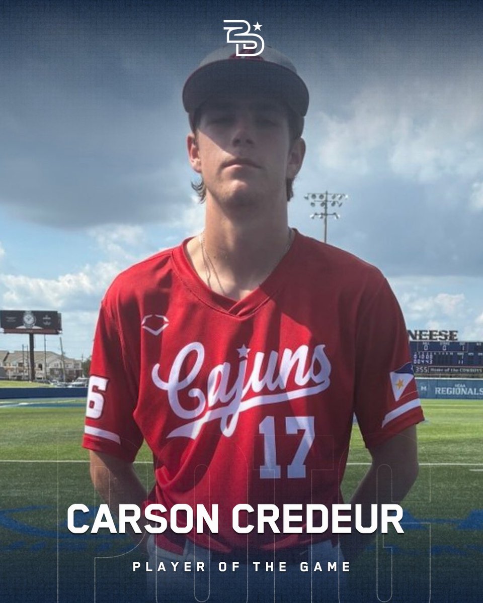 2DsportsbsbLA's tweet photo. ⭐️Player of the Game⭐️

Carson Credeur (@CarsonCredeur17)

Acadiana Cajuns 17u (@AcadianaCajuns) https://t.co/ErGdSVchm7