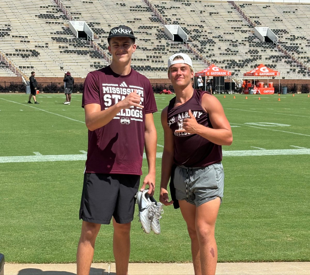CurbowAj's tweet photo. Thank you to @HailStateFB and @HayesHammond_ for having me out to workout and chart with Texas punter and some of the best specialist coaches and players in the game! @CoachCliffOdom @KyleRushing22 @PulliamEthan 

@TheChrisRubio @CRStubblefield @CoachCurbow @KohlsKicking https://t.co/wN8a1yKsTD