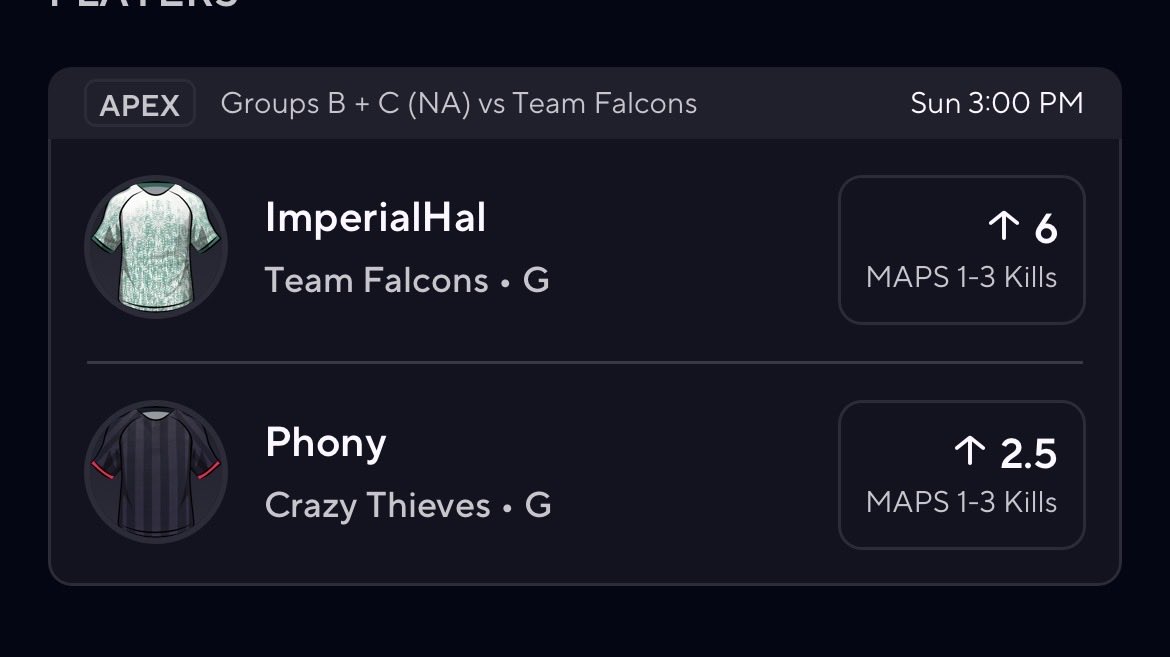 kienAPEX's tweet photo. ⭐️NA PRIZEPICKS BvC⭐️

⭐️ Hal O
⭐️ phony O

#apexlegends #apex #apexledgends #gamblingX #gamblingTwitter #prizepicksapex #prizepicks #freepicks https://t.co/yBLbmf5y7b