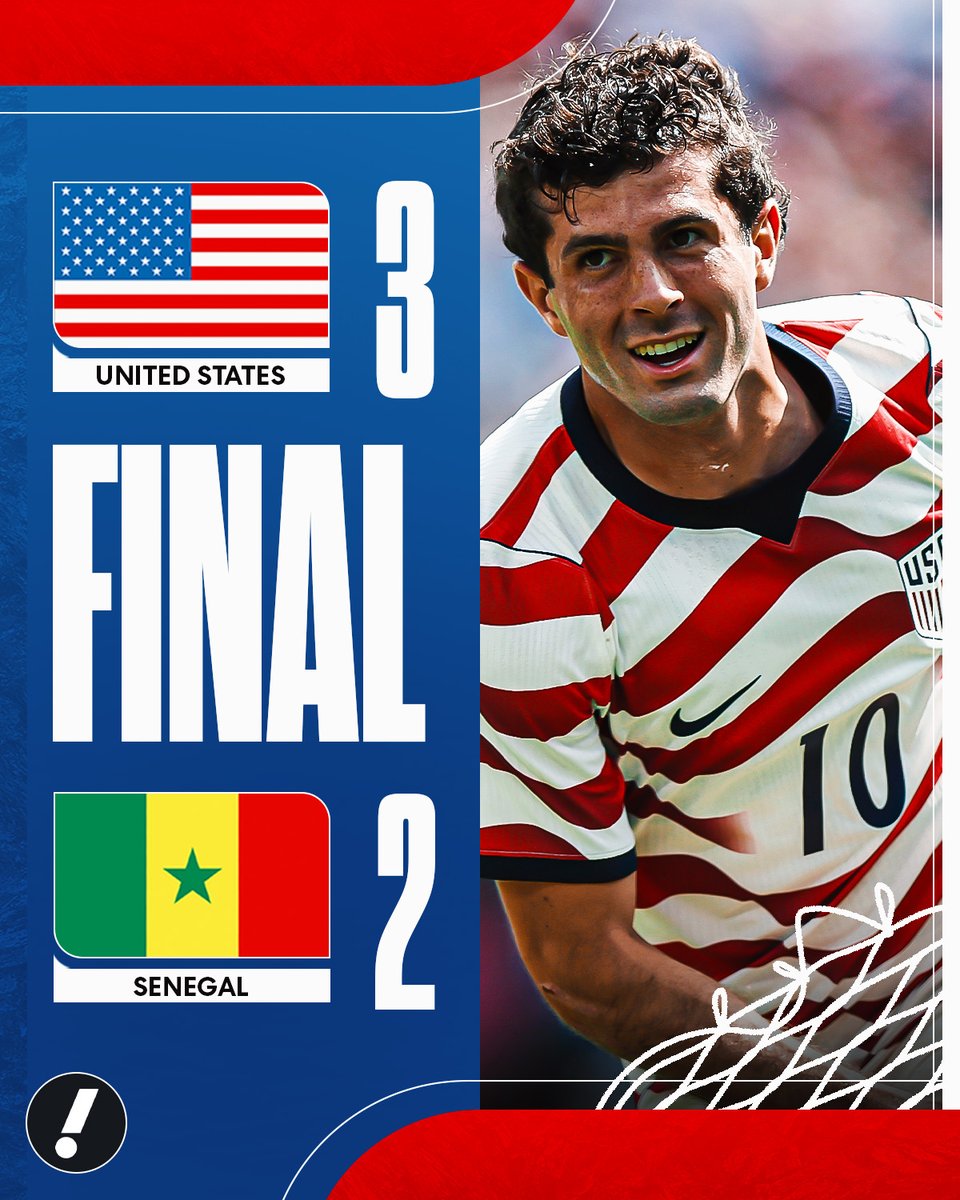 YahooSports's tweet photo. THE USMNT TAKES THE W AT HOME 🇺🇸

The U.S. defeats Senegal in its second-to-last tune up before the start of the World Cup 🏆 https://t.co/5dHEUQXmDj