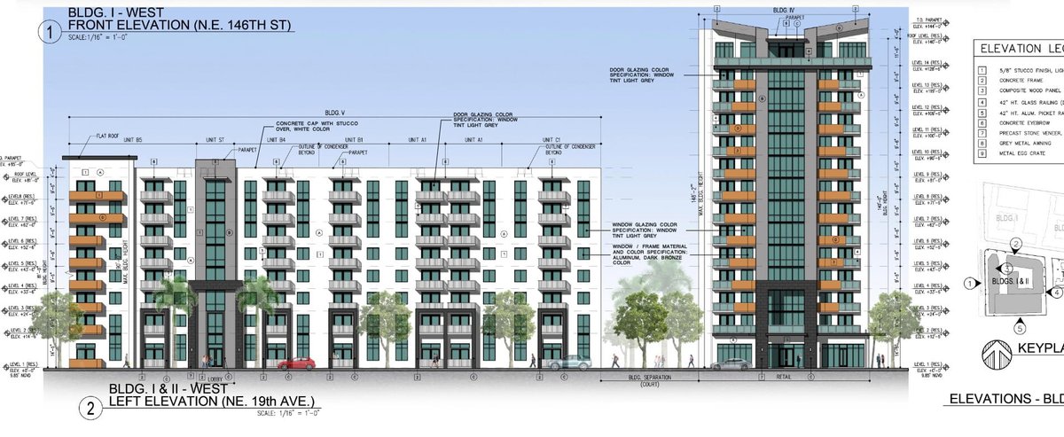 FloridianDev's tweet photo. 🧵1890 NE 146th St: North Miami

Dezer development has proposed a residential development consisting of an 8-story (85 FT) building, a 14-story building (144 FT), &amp; 2-story townhomes.

There will be 600 units, 944 parking spaces, &amp; 4,526 SF of retail space.

📜MSA Architects https://t.co/sZxyIkD5rk