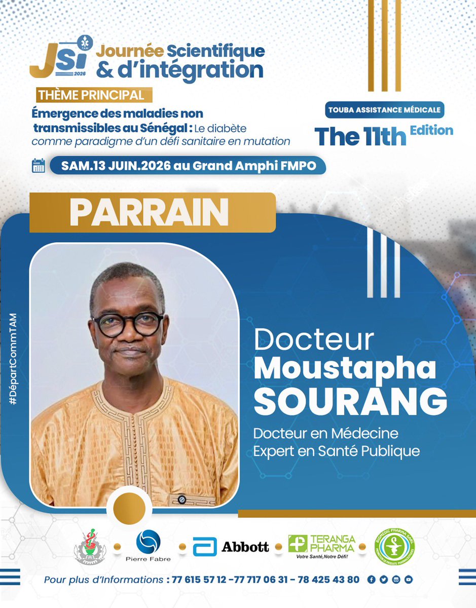 taminfos's tweet photo. Journée Scientifique et d’intégration Touba Assistance Médicale 2026
#JSI_TAM2026 https://t.co/geRWtLn4zK