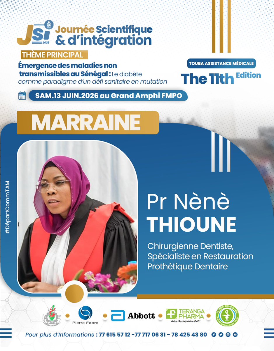 taminfos's tweet photo. Journée Scientifique et d’intégration Touba Assistance Médicale 2026
#JSI_TAM2026 https://t.co/geRWtLn4zK