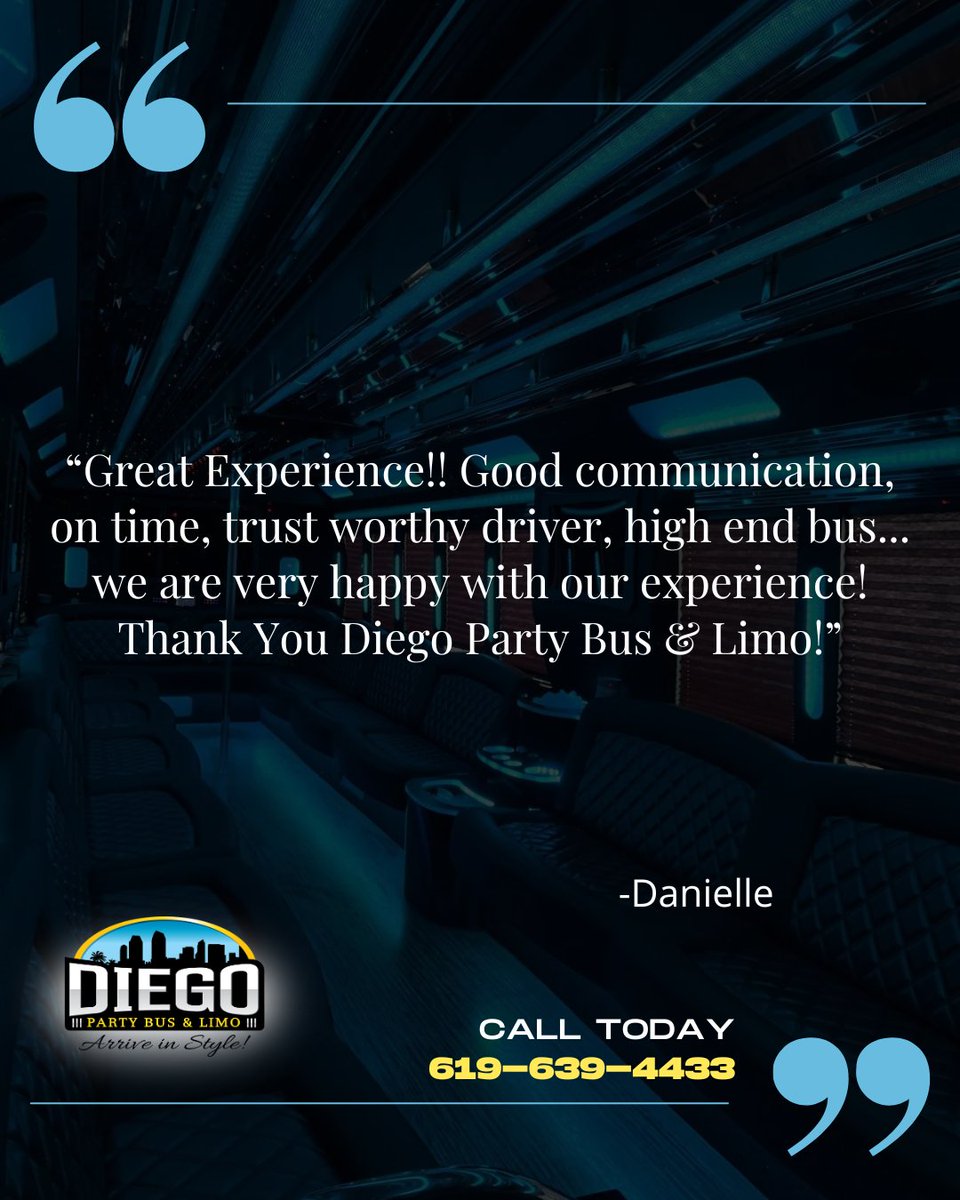 DiegoPartyBus's tweet photo. #PartyBus #DiegoPartyBusAndLimo #Limo #SanDiego #Testimonial https://t.co/Z32423Bwt1