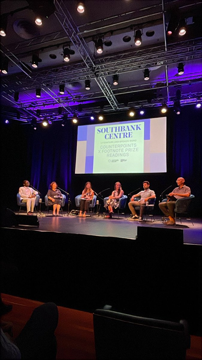 RiotComms's tweet photo. Tonight we attended the Counterpoints x Footnote Prize Readings @southbankcentre, where we heard from the six fantastic shortlists of the prize. What a wonderful night ✨ https://t.co/HiKgzOvR7F