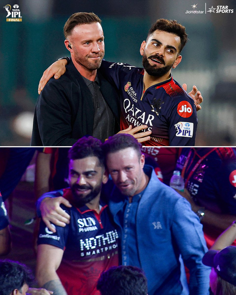 StarSportsKan's tweet photo. Virat Kohli 🫂 AB de Villiers

ಎಂದಿಗೂ ಬದಲಾಗದ ಪ್ರೀತಿ, ಎಂದಿಗೂ ಮರೆಯದ ಜೋಡಿ! 🤜🤛
 
#TATAIPL | #IPLFinal | #RCB | #ViratKohli 

[Congratulations RCB, Chase Master, Royal Challengers Bengaluru, Rajat Patidar, Ee Sala Cup Namde] https://t.co/iJ1nFPDi3f
