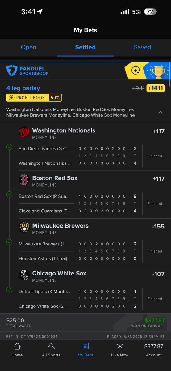 KDeezBETS's tweet photo. Love to end off a sunday with NICE PARLAY CASH in the discord.

the boys ate today! https://t.co/59OrWXrbpg