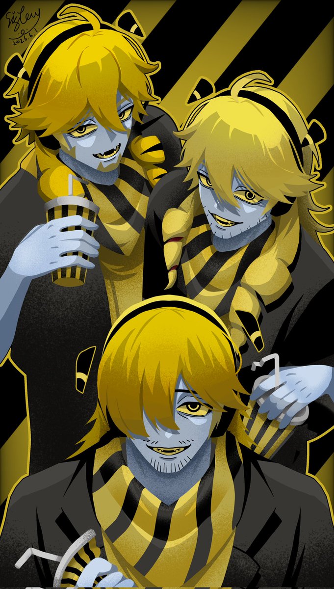 sistermeow0305's tweet photo. 畫了ミクおじ，テトおじ和テトおじSV版本的
トラフィック・ジャム⬛🟨 https://t.co/LZ9TNqyays