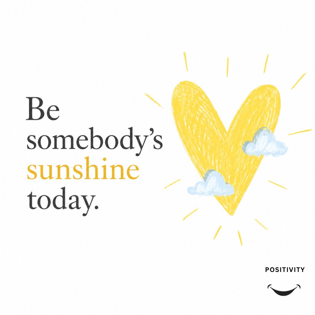 PositivitySaid's tweet photo. A small act of kindness can brighten a heart more than you’ll ever know ☀️
Sometimes a smile, a kind word, or simply being there for someone is enough to make their whole day feel lighter.
Be the warmth, the comfort, and the gentle energy this world needs a little more of today 🌼

Who’s someone that feels like sunshine in your life? 💛